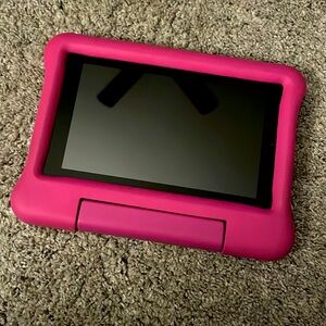 Amazon Fire 7 Tablet 9th generation with pink case